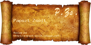 Papszt Zsolt névjegykártya